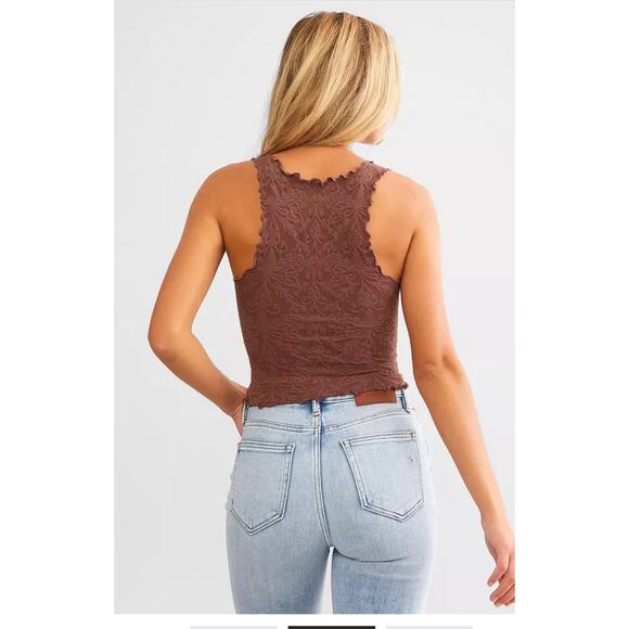 Free People Intimately Here For You Cropped Tank Hickory - Large - Picture 2 of 7